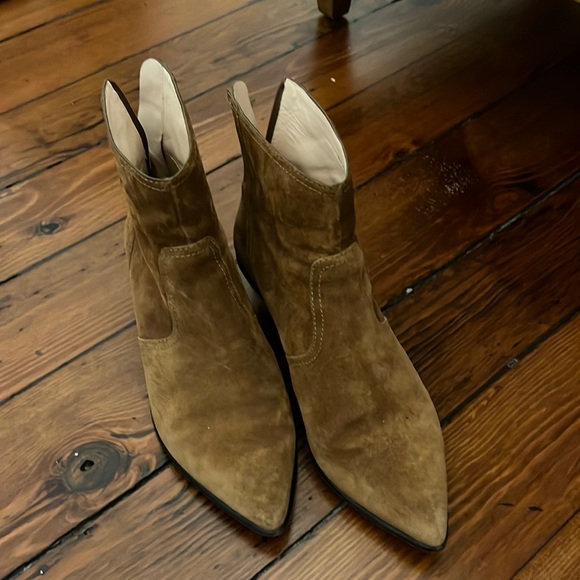 Loeffler Randall Shoes - Loeffler Randall Low Brown Suede Booties